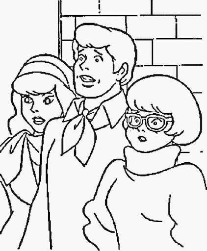 Coloring page Daphne, Fred and Velma